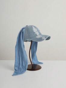 1 pièce Casquette de baseball, chapeau de mode pour femme avec décoration d'oreilles de lapin, casquette vintage délavée et déchirée, décoration d'imprimé étoile, chapeau d'été de protection solaire pour l'extérieur, unisexe pour Halloween