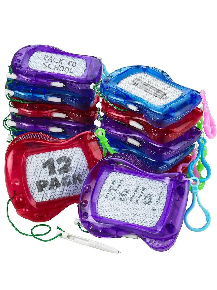 Bộ 6/3/1 bảng trắng mini móc khóa - Bảng trắng móc khóa ba lô, có thể xóa, phù hợp cho bé trai và bé gái, quà tặng sinh nhật, trang trí tiệc mừng em bé chào đời. - Nhiều màu - Xem 1