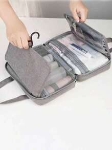 Bolsa de Higiene de Gancho Pendente com Grande Capacidade, Bolsa de Maquiagem À Prova D'água Dobrável, Organizador de Viagem, Bolsa Cosmética, Bolsa de Maquiagem, Bolsa de Viagem de Higiene, Bolsa de Armazenamento de Maquiagem para Mulheres, Bolsa de Armazenamento de Maquiagem e Lâminas, Organizador de Maquiagem Multifuncional para Praia, Férias, Negócios, Materiais Escolares para Estudante, Trabalhador de Escritório