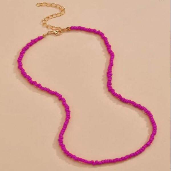 1pc Handmade Bohemian Beaded Necklace, Unique & Fashionable Elegant Necklace For Women