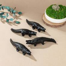 1pc Natural Crystal Obsidian Crocodile Crystal Animal Carving Creative Desktop Decor