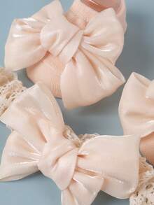 طقم جوارب وشريط رأس للأطفال 3 قطع، إكسسوارات شريط رأس للرضع والأطفال الحديثي الولادة بنمط كوري كرتوني