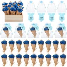 Set de 1/6 flores secas en miniatura, adecuado para bodas de estilo bohemio o como centro de mesa, incluye juncos secos en miniatura y artesanías florales, caja de regalo o decoración de jarrón para damas de honor, Día de San Valentín, regalo