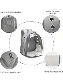 1 Set Mochila transportadora de mascotas + Manta para mascotas, Gatos pequeños/medianos y cachorros Transportín transparente y transpirable resistente al calor, Mochila transparente para gatos de viaje, Opciones de multicolor - Nailon transpirable, Cremallera, Diseño de cápsula, Adecuado para mascotas pequeñas, Excelente para viajes y uso al aire libre, Mochila de transporte para mascotas, Transparente, Portador de mascotas portátil