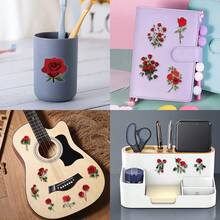 62Pcs Rose Stickers Pack, Aesthetic Stickers For Suitcase, Journal, Scrapbook, Water Bottle, Laptop, Computer, Skateboard, Notebook,PET Transparent Sticker