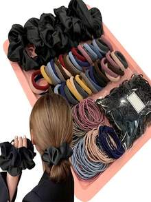 759 Pcs/Set Of Large Intestine Hair Accessories   Boho    Ladies' Hair Accessories   With Various Options For Hair Ties, Simple Hair Ropes And Hair Circle Combinations - Multicolor - View 7