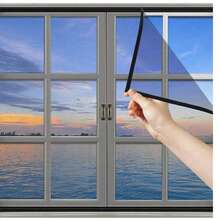 Adhesive Mosquito Net For Windows 150x130 Cm Multicolor (Color Sent At Random), Anti-Insect Mesh, Protection Against Mosquitoes And Flies, Window Screen With Adhesive Tape - Multicolor (random Color Sent) - View 3