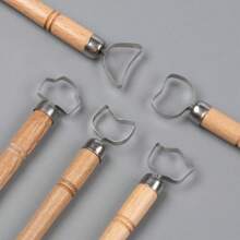 5pcs Pottery Tools Set, Teapot Wood Handle Multi-Head Shaped Clay Modeling Hand DIY Sculpture Knife Carving Tool
