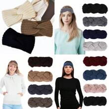 Women Bandana 3/4 Packs Women's Knitted Headbands - Stylish Elastic Crochet Hairbands For Outdoor Sports, Premium Soft Woolen Turban Ear Warmers Fashion Accessories Fashion Hair Accessories