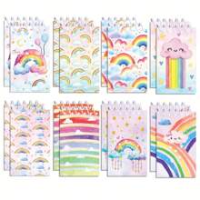 8pcs/Set Creative Cartoon Cloud Notebooks, Cute & Stylish Mini Coil Bound Notepads, Perfect For Students Back To School