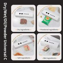 2-In-1 Digital Display Portable Household Electric Food Preservation Machine, Vacuum Food Sealer Suitable For Various Food Preservation, Vacuum Sealing Machine/Plastic Sealing Machine, Applicable To Dry, Wet, Powdery Food Vacuum Preserver
