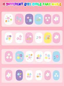 (168pcs And 24pcs) Kids Press-On Nails For Girls, Naio Kids False Nails, Pre-Glued Sticker Nails, Full Coverage Short Acrylic Nails Set For Girls Nail Art Decoration