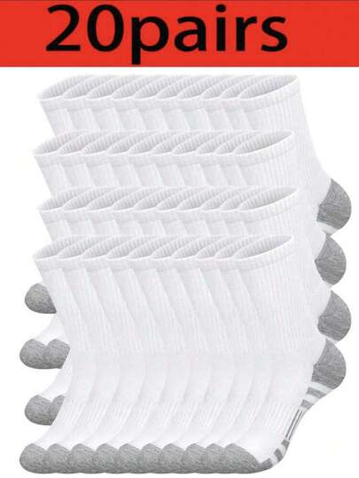 20/15/10/5/1 Pairs Men's Crew Leg Warmers, Suitable For Daily Wear, Running, Fitness, Ball Games, Hiking, Cycling, Unisex Thick Crew Leg Warmers For Casual, Home, Outdoor Sports, Comfortable Soft Thick Crew Leg Warmers For Daily Life, Thick Winter Leg Warmers Set - Comfortable Soft Winter Leg Warmers Christmas Gift For Dad, Unisex, Suitable For Cold Weather, Long Leg Warmers, Thick Winter Leg Warmers, Suitable For All Year Round Use