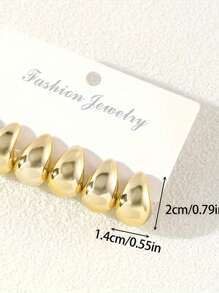 Set de 6 pares de pendientes con forma de gota de agua, ligeros, adecuados para uso diario de mujeres