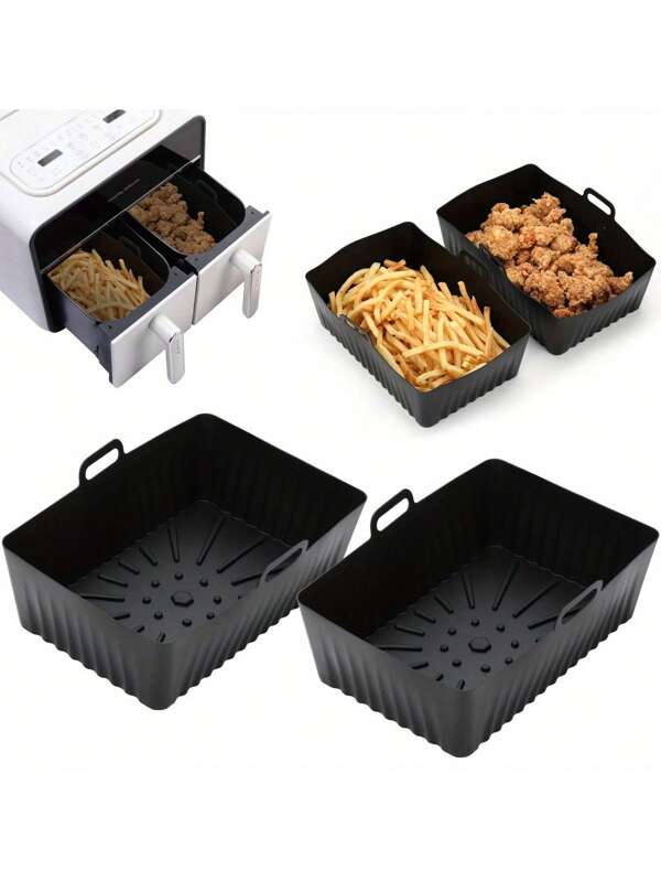 1/2Pcs,Reusable Silicone Air Fryer Liners - Non-Electric, Food Safe Baking Trays & Oven Accessories