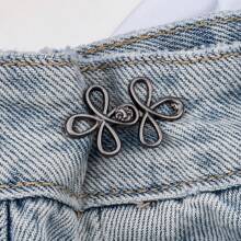 1pair/2pairs/4pairs Instant Removable Waistband Cincher For Loose Fit Jeans, Adjustable Jeans Button Clips Without Sewing