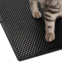 1 pièce Tapis à litière pour chat en EVA, tapis de capture de litière de chat à double couche et à ouverture unique, lavable pour une utilisation intérieure à la maison