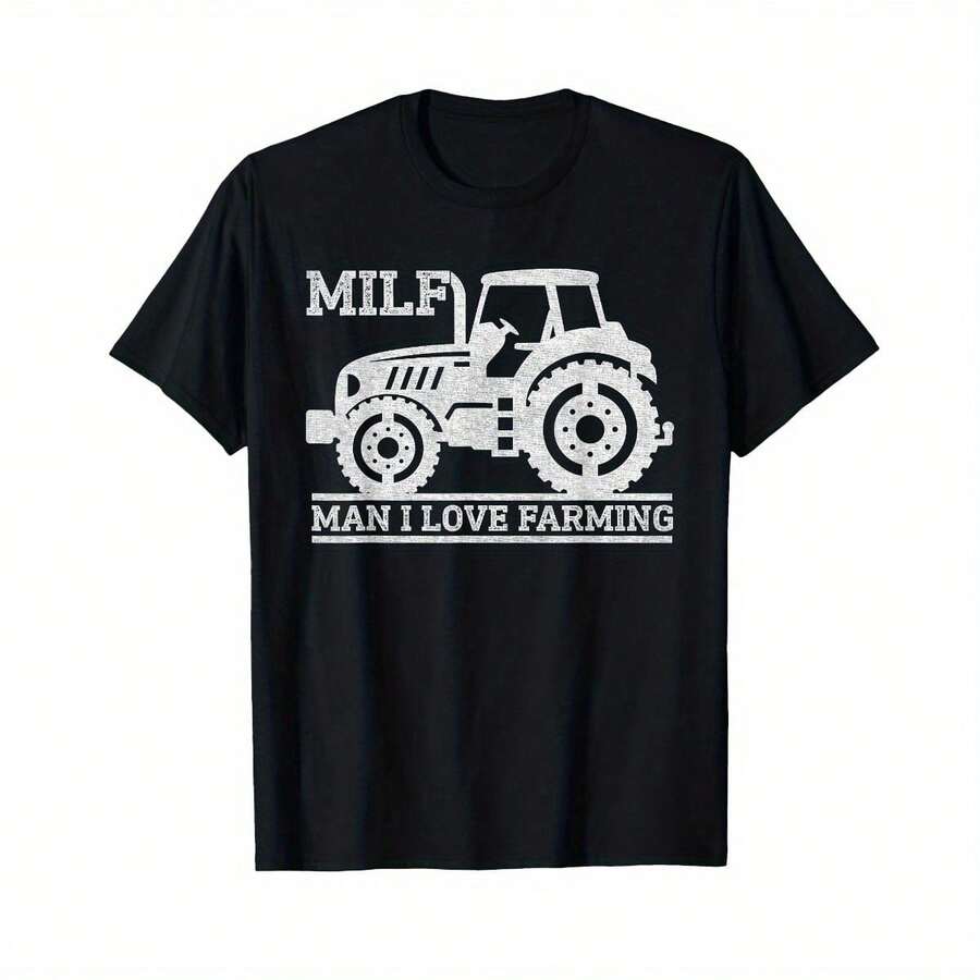 Good Quality MILF Man I Love Farming Funny Retro Vintage Farmer T-Shirt - Black - View 1