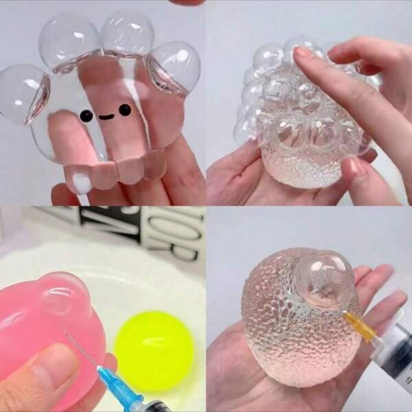 1 pieza Juguete de extrusión de burbujas casero, pelotas antiestrés súper pegajosas de rebote lento, juguetes para apretar, juguetes antiestrés, Taba Squishy, juguetes refrescantes de verano, regalos para fiestas, juguetes antiestrés, relleno de caja de regalo, regalos de cumpleaños (sin)