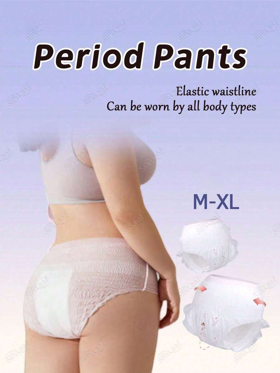 16pcs/30pcs Night Sanitary Napkins, Menstrual Pants, Ultra-Thin, Dry, Instant Absorption, Breathable And Odorless,Pants Napki,Overnight Protection Pants,Leak-Proof Period Underwear,Absorbent Underwear - White - View 1