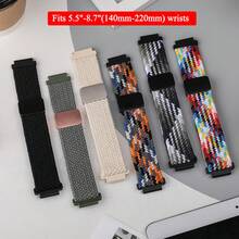 Mazoft 编织运动表带兼容三星 Galaxy Watch Band 7/FE/6/5/4/3 & Watch 5 Pro & 6/4 Classic & Gear S3/S2，20mm & 22mm 表带兼容三星手表 47mm 46mm 45mm 44mm 40mm 43/42/41mm 兼容华为