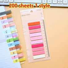 1 套 200 张 Pet 透明可写标签/贴纸，分类索引标签，学生办公用品，学校用品，返校