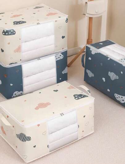 Caixa Saco Organizador Cobertor Casaco Guarda Roupa  Anti-Poeira Umidade Insetos Multiuso 288