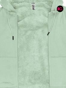 Big City Sudadera Juvenil Niña de Moda Casual Con Interior y Gorro Peluche - verde menta - Ver 7