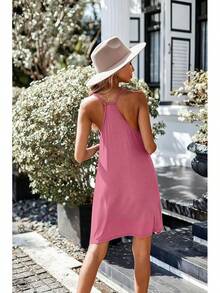 Women's Racerback Sleeveless Nightgown, Sleepwear - 桃紅色 - 查看 5