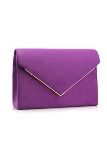 Glitter Women Clutch Purple Color Fashion Lady Evening Bags Party Wedding Chain Shoulder Envelope Design Shoulder Box Purse With Elegant Rhinestones Necklace Earrings Jewelry Set For Wedding Bridal