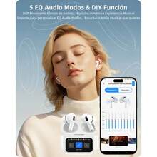 Wireless Bluetooth Noise Cancelling Headphones With Smart LED Touch Screen, Compatible With IOS And Android - Black - View 4