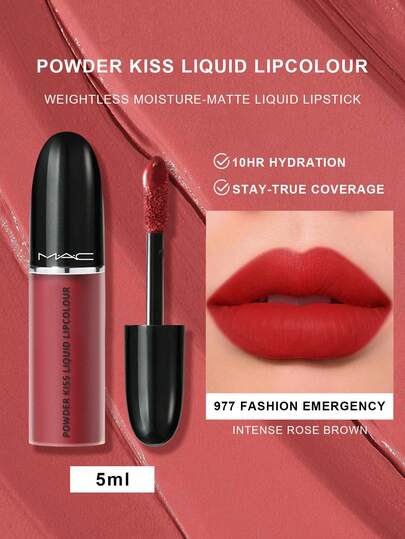 MAC Powder Kiss 液体唇彩 - 977 FASHION EMERGENCY - 0.17 盎司