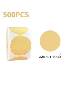 500张/1卷天然牛皮纸圆形不干胶标签分项牛皮纸圆形不干胶标签圆点贴纸1英寸圆形空白车库价格贴纸牛皮纸编码标签标签棕色天然信封封条分项名称贴纸（多种款式可供选择）旅行户外贴纸配件旅行用品一次性用品 - 白色 - 查看 10