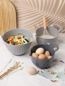 3件套多功能塑料搅拌碗套装，防滑沙拉碗，烘焙搅拌碗，防滑搅拌盘，清洁盘，厨房配件，易于清洁，适用于多种场合