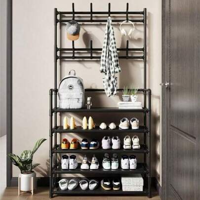 Sapateira Organizadora Cabideiro Arara 4 andar suporte Multiuso Sapato Tênis Roupa Closet Quarto Armários
