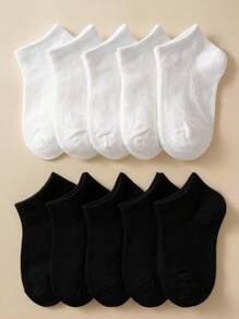 5 pares de calcetines informales hasta el tobillo con estampado de expresiones de dibujos animados para parejas, estilo aleatorio