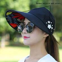 Cappello da sole ampio e pieghevole da donna, cappelli di paglia versatili e traspiranti per la protezione estiva dai raggi UV