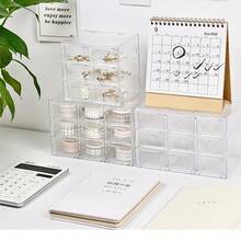 Joyero de presentación con compartimentos DIY multicapa, caja de plástico transparente práctica y conveniente