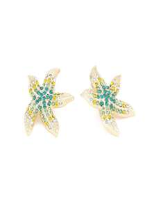 1 Par de Brincos de Estrela do Mar com Pérola e Chique, Brincos com Estilo Oceânico Elegante, Adequados para Uso Diário e Férias