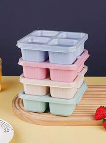 1pc Snack Containers, Divided Bento Lunch Box With Transparent Lids, Reusable Meal Prep Lunch Containers For Adults, No BPA, 4 Compartment Food Storage Containers For People Work Travel