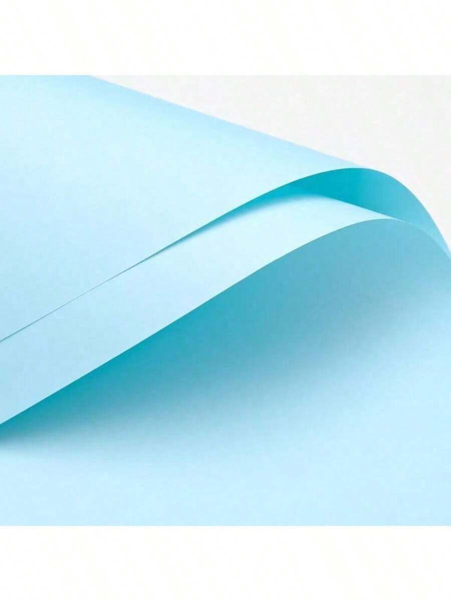 1 Pack 20pcs Solid Color Waterproof Floral Bouquet Wrapping Paper, Matte Membrane, Suitable For Flower Arrangement - Water Blue - View 1