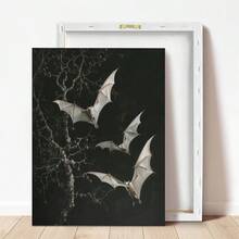 1 tấm áp phích in, tranh vải nghệ thuật treo tường hình con dơi và hoa hồng cổ điển Gothic thanh lịch để trang trí nhà cửa, phòng khách, phòng ngủ, quán cà phê hoặc văn phòng, một món quà lý tưởng, có khung - Nhiều màu - Xem 5
