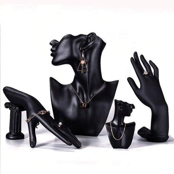 1 pieza Soporte en forma de torso para collares y aretes, soporte de exhibición de joyería de moda, sujetador de collar con forma de busto único para decoración del hogar y la tienda