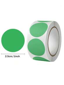 Rollo de 500 piezas / Pegatinas redondas de colores, etiquetas sencillas, etiquetas para escribir, 8 colores para manualidades, adecuado para oficina, aula, estudiantes, papel, útiles escolares (2.54 cm) - Multicolor - Ver 15