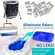 50 كيس جيل للمرحاض المحمول و أكياس مرحاض للتخييم - بلا رائحة ، مانع للتسريب للتخييم والمغامرات الخارجية - مثالي لجرادل 5 جالون والمراحيض المحمولة ، مرحاض محمول للتخييم