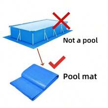 Premium PE Square Pool Cover - Durable Protective Film For Swimming Pools Above-Ground Pool Heat Insulation Cover - Durable PE Bubble Film, Dustproof, All-Season Protection For Pools & Spas, Blue & White Design, Easy To Install With Rope And Fittings Included, Pool Cover Accessories Blue Square Above Ground Pools Cover With Frame - Blue - View 5