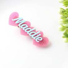 Customized Acrylic Letter Casual Hair Clip, Everyday Personal Name Headpiece Accessory DIY Jewelry Gift For Women And Girls, Layered Acrylic Craft - Multicolor - View 4