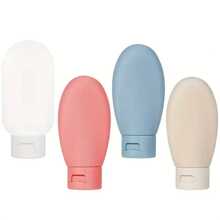 4 peças de garrafas separadas portáteis de 60 ml para emulsão de água, recipientes de viagem à prova de vazamento, recipientes de loção recarregáveis, itens essenciais para viagem, organizador de viagem para praia, férias de verão, volta às aulas