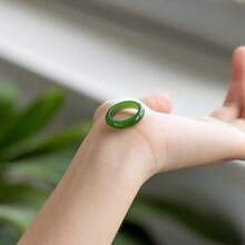 5/10/20 件绿玛瑙戒指 - 光滑天然宝石可叠戴戒指，适合女士和女孩，尺码 6-8，优雅复古珠宝礼物，适合生日、毕业典礼、圣诞节、日常佩戴 | 简约戒指设计，珠宝戒指
