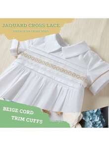 New Style Baby Boy Embroidered White Dress Jumpsuit 2025 Hot Style 100-Day Baby Boy Pure Cotton Dress Ceremonial Sense King